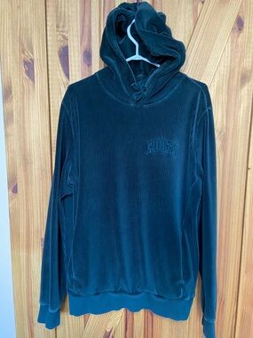 Roots Corduroy Hoodie with pockets dark olive green size medium